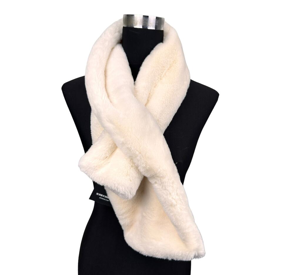 Apparis Bambi Scarf SOFT Faux Vegan Fur Ivory Rachel Zoe Curateur Winter $72 NEW